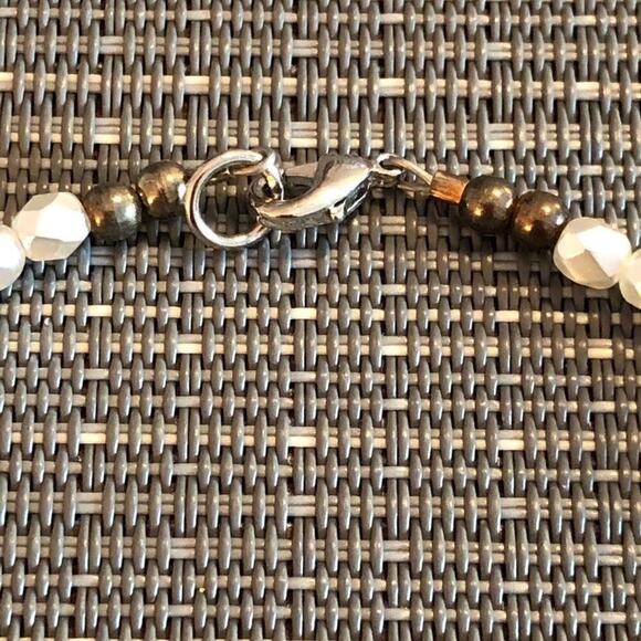 White, Blue and Yellow Handmade Ankle Bracelet - Picture 8 of 8